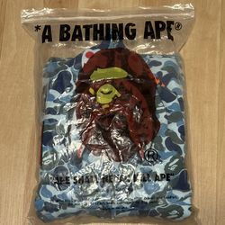 Bape blue camo shark hoodie