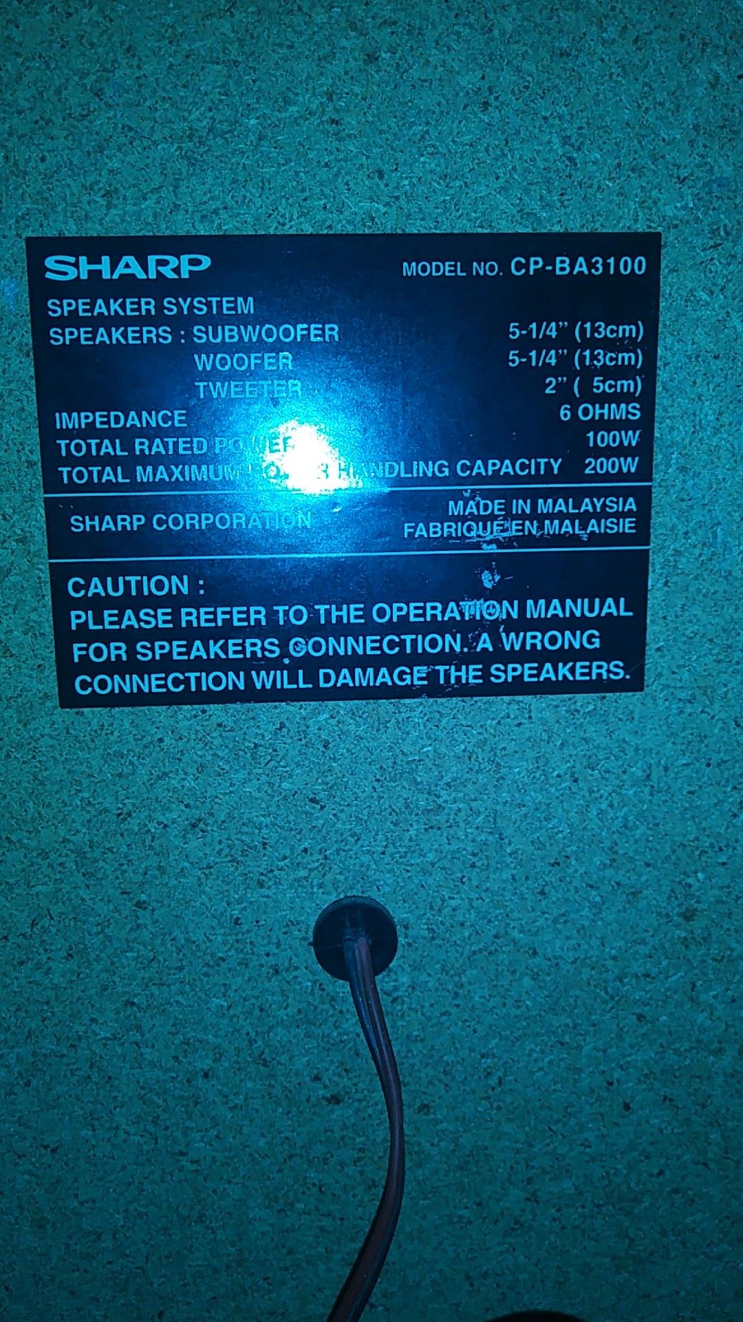 Sharp speaker's( subwoofer woofer and tweeter- 200 watts)