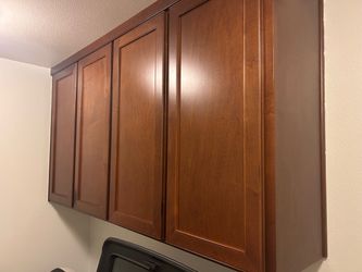 2x 33” wide by 36” tall by 12” deep Wood Wall Cabinets