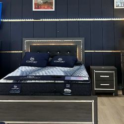 OM• $38 Initial • Brand New Ldnn Queen/ King Bedroom Set, Dresser, Bed Frame, Nightstand, Chest