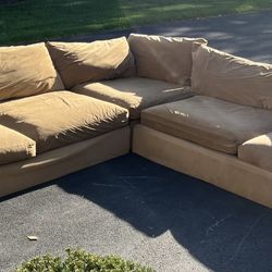 Light Brown Sectional Couch Set 