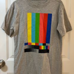 Size XS (Size S Women’s) Original Use Boxy Tee Rainbow TV Static Graphic T Shirt