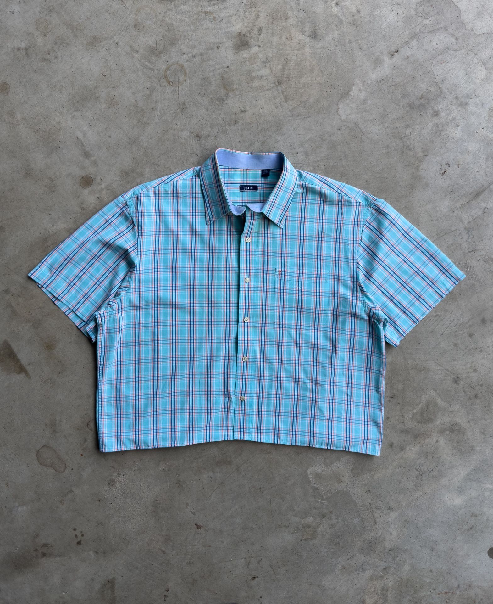 Vintage Cropped Plaid Button Down Shirt - XL