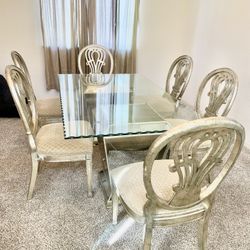 Stylish Dining Table Set - Glass Table