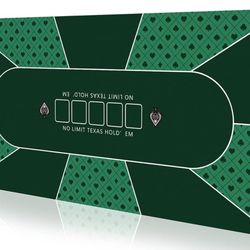 70 x 35 Inch Poker Mat, 8 Players Texas Hold'em Poker Rubber Mat