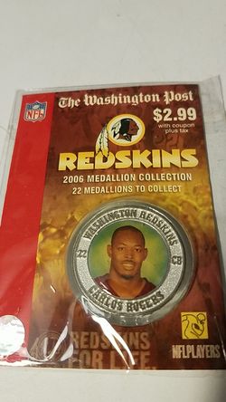 Washington Redskins Carlos Rogers 2006 medallion