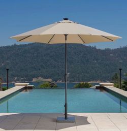 Sunvilla 10' Round Solar LED Market Umbrella Item 1807266
