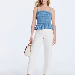 Brand new Free Assembly Women's Cropped Carpenter Barrel Jeans, 27" sz 0