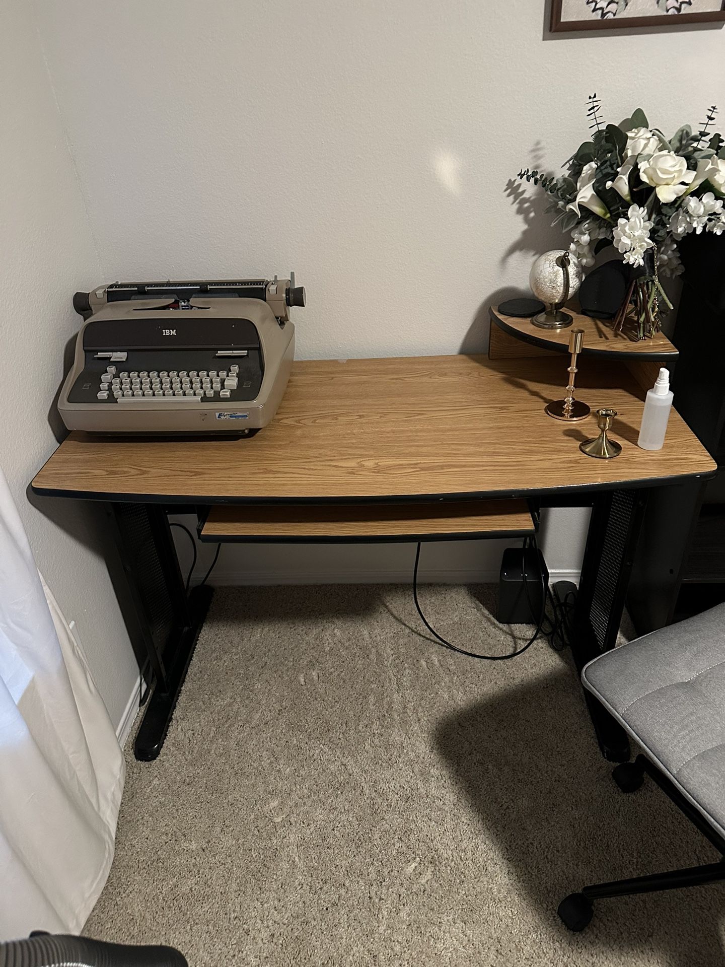 Desk With Slide Out And Cubby