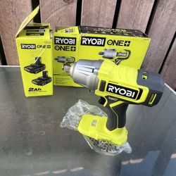 Ryobi 18v One+ Cordless 1/2” Impact Wrench w/ 2x (2.0ah) Batteries NEW