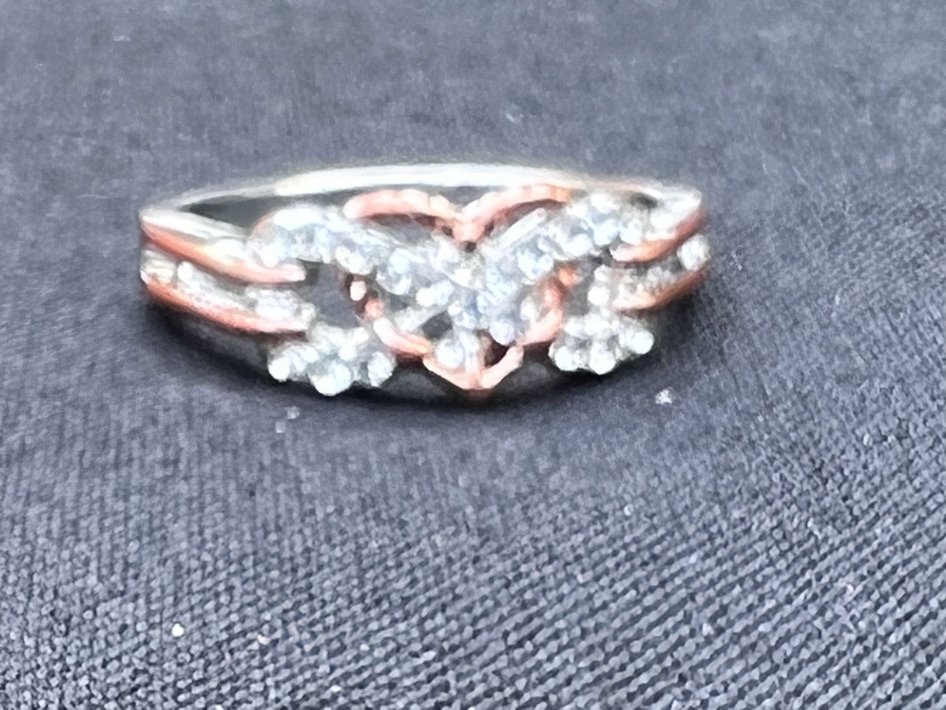 Heart Shape Pink Ladies Ring Size 9 New