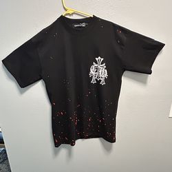 Chrome Hearts Graphic Logo Men's Black Short Sleeve rhinestone Shirt S