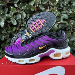 Nike Air Max Plus Dusk Black Violet Laser Orange Shoes Women Size 6.5 DZ3670-005