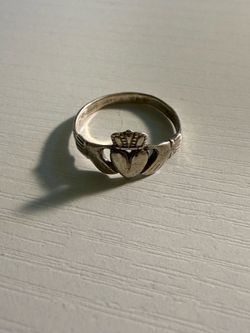 Vintage Irish Claddagh Ring 925 Sterling Silver