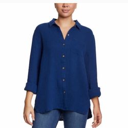 Anne Klein Ladies Guaze Button Up Shirt 