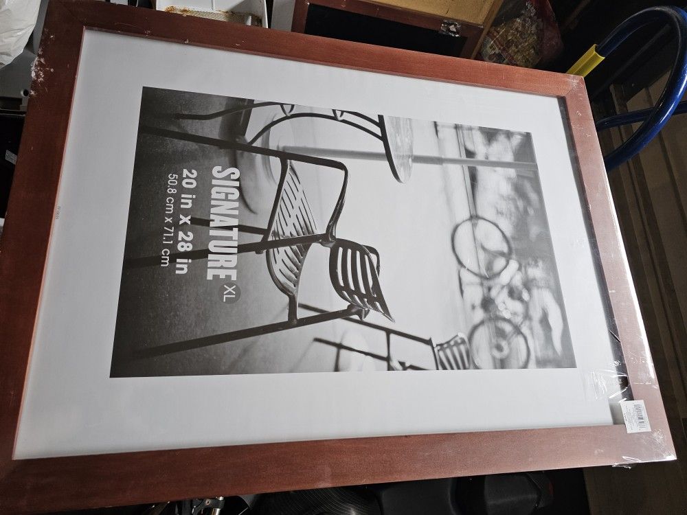 two 28 by 20 inch glass picturw frames