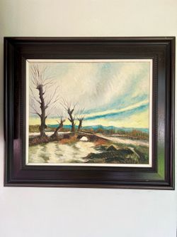 Original Signed Oil Painting – Framed Landscape – 30” x 27”