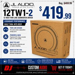 JL Audio 12TW1 TW1 Series Shallow Bass Speaker 12" Subwoofer 600 Watts 12TW1-2 🚨 Payment Options Available 🚨 No Credit Needed 🚨