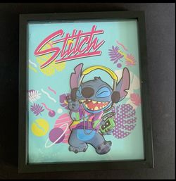 Lilo & Stitch 3D Print Glass Framed 15”x12”