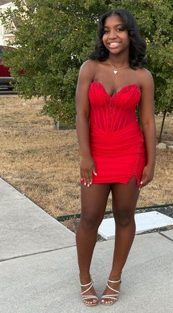 Red short Hoco dress!