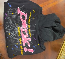 Black Sp5der P*nk Hoodie Medium