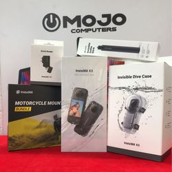 Insta360 X3, Quick Reader, Invisible Case, Selfie Stick, Motorcycle Mount