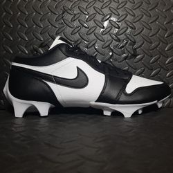 Jordan 1 Low TD Cleat white/black "Panda" white tumbled leather fj6245-100 size 14