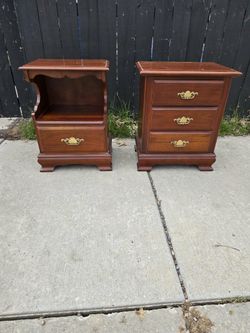 Vintage Wood Night Stand Set