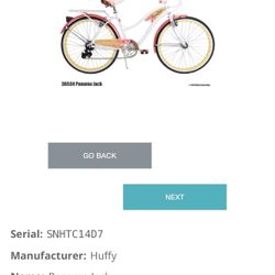 Huffy Panama Jack 26” Cruiser Bike + Helmet & Lock