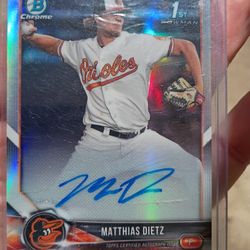 Matthias Dietz 1st Bowman Chrome Auto – Orioles Prospect Signed Card
