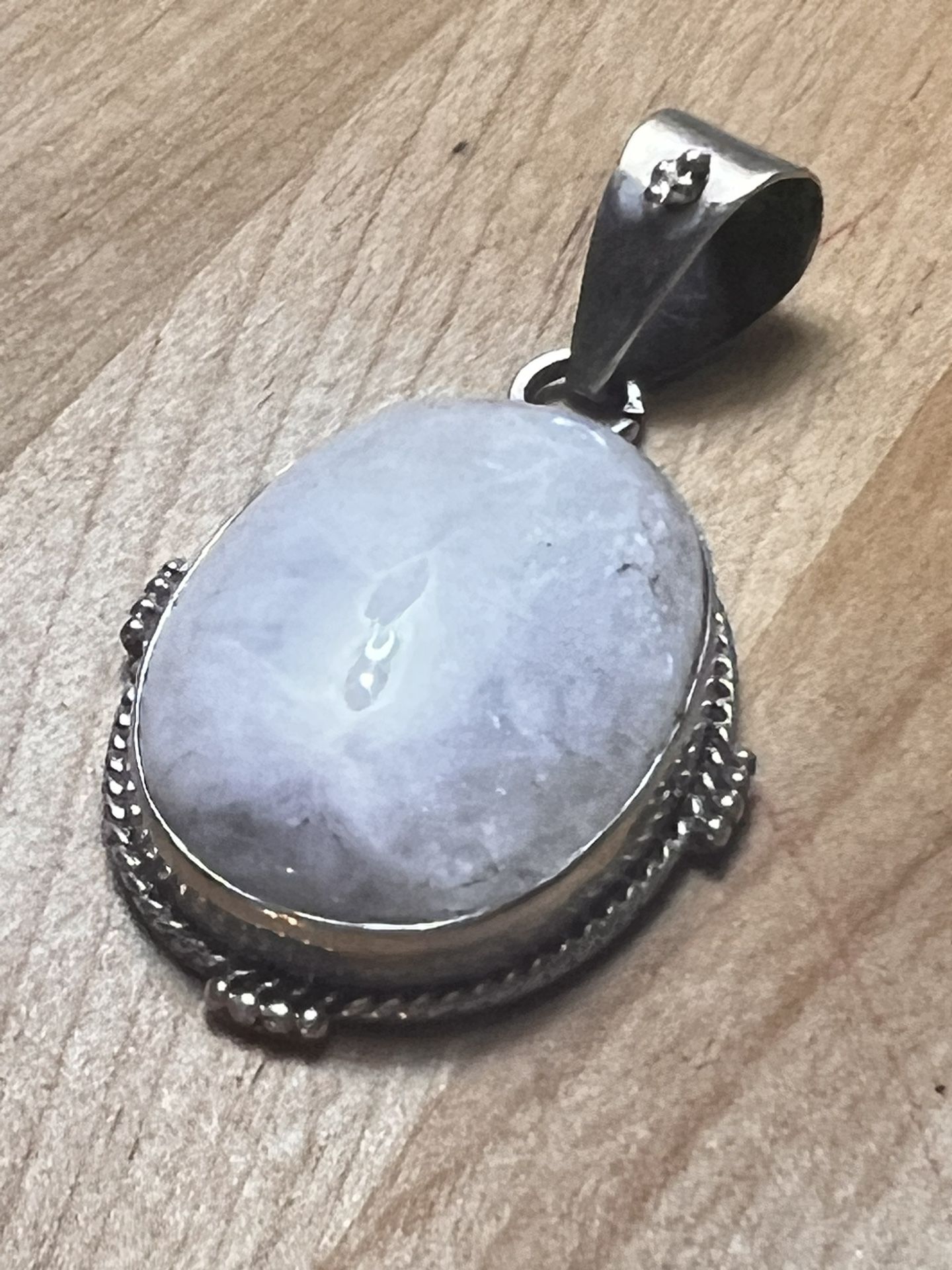 Vintage Sterling Silver Moonstone Necklace Pendant 