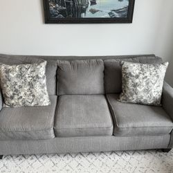 Dark Gray Living Room Couch With Pillows