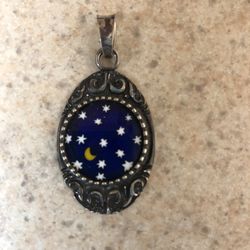 Moon and stars pendant 