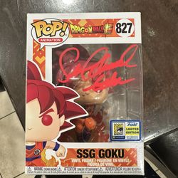Funko Pop! Dragon Ball Super SSG Goku 2020 SDCC Autographed PSA Certified