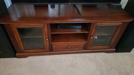 TV Stand with Glass Doors