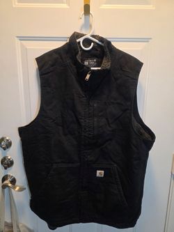 Carhartt Men's Washed Duck Mock Neck Sherpa-Lined Vest
