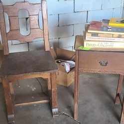Antique chair and table set
