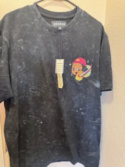 Reason Acid Wash Embroidered Graphic T-Shirt XXL