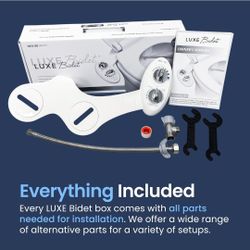 LUXE Bidet NEO 185 - Self-Cleaning, Dual Nozzle, Non-Electric Bidet Attachment for Toilet Seat, Adjustable Water Pressure, Rear and Feminine Wash 
