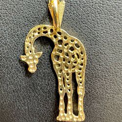 14k yellow Gold Giraffe Pendant charm