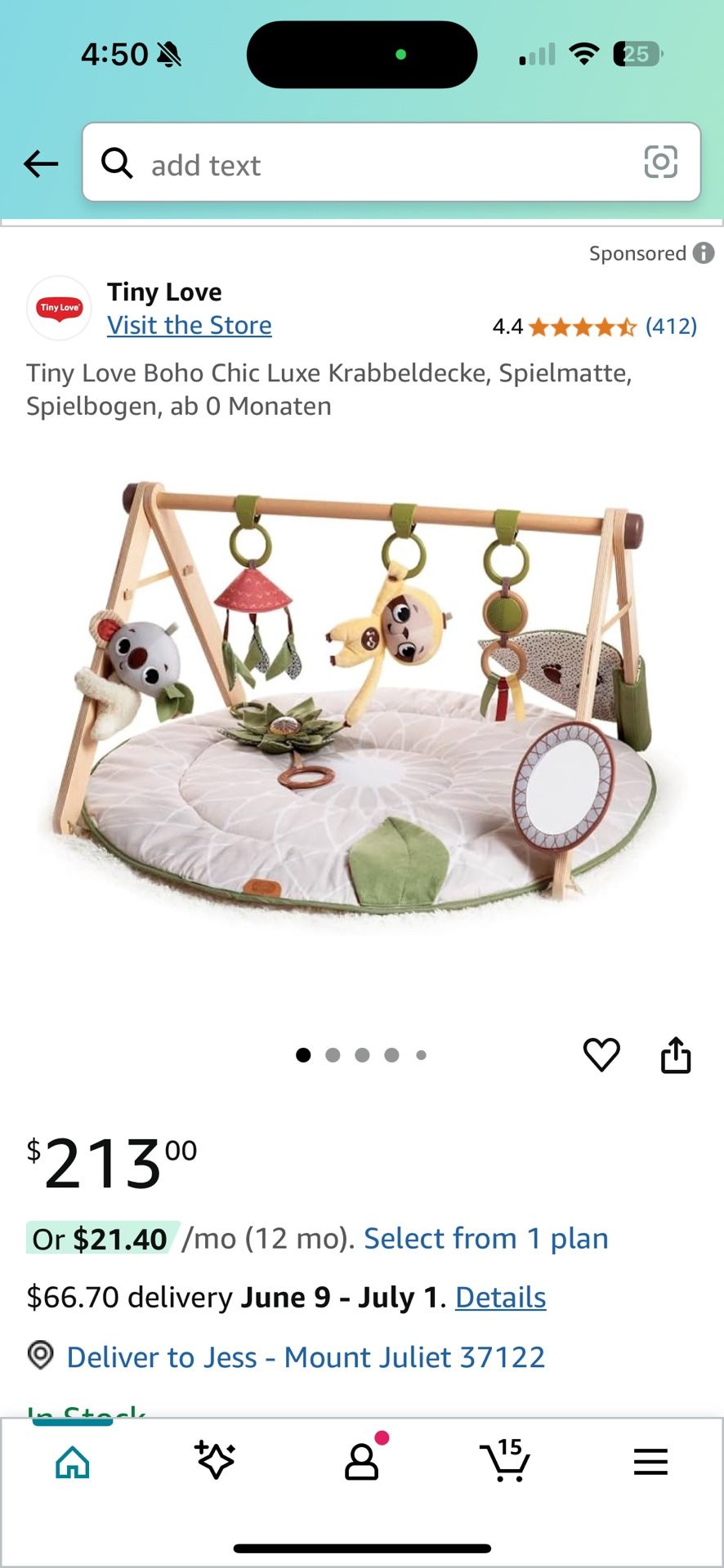 Tiny love tummy Time Mat