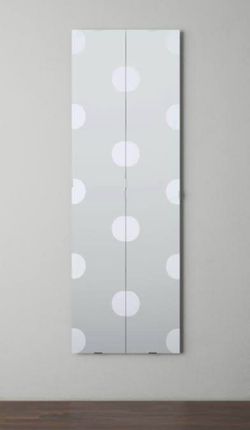 Long mirror with frosted half circles