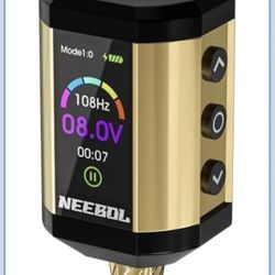 Neebol Rechargeable Wireless 1600mAh Tattoo Power Supply w LED Display