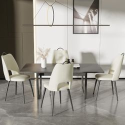 Leather Indoor Kitchen Dining Chairs Set of 2
