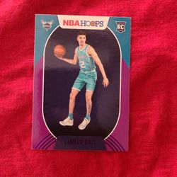 Lamelo Ball Blue And Purple NBA Hoops Rookie Card 