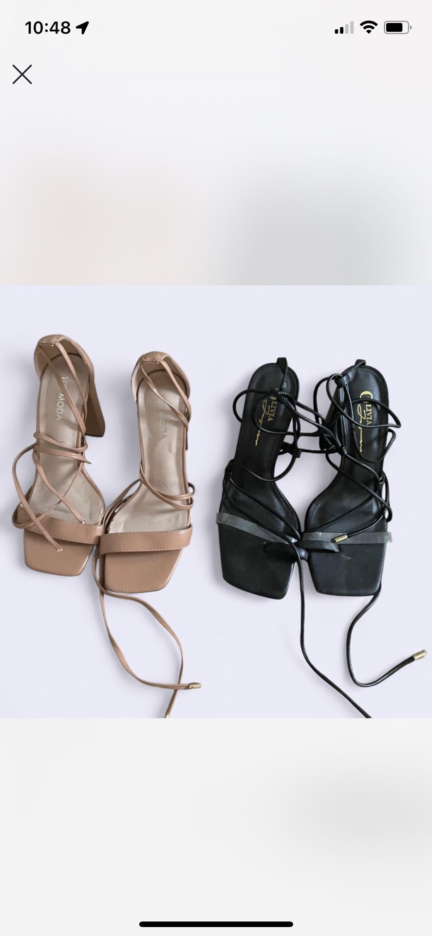 Beige And Black Heels 