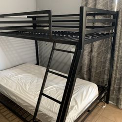 Practically New Bunk Bed Full/Twin W Twin Mattress