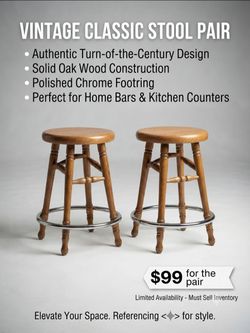 Pair of Rare Antique Stools - Must Go!