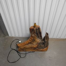 1970's Rustic Handcrafted Table Lamp