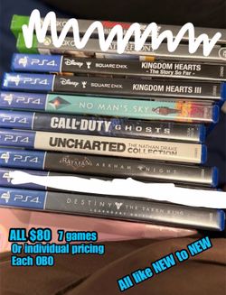 PS4 games (REDUCED) 7 games